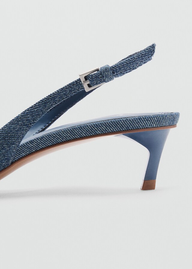 Mango Zapato denim tacón En oferta