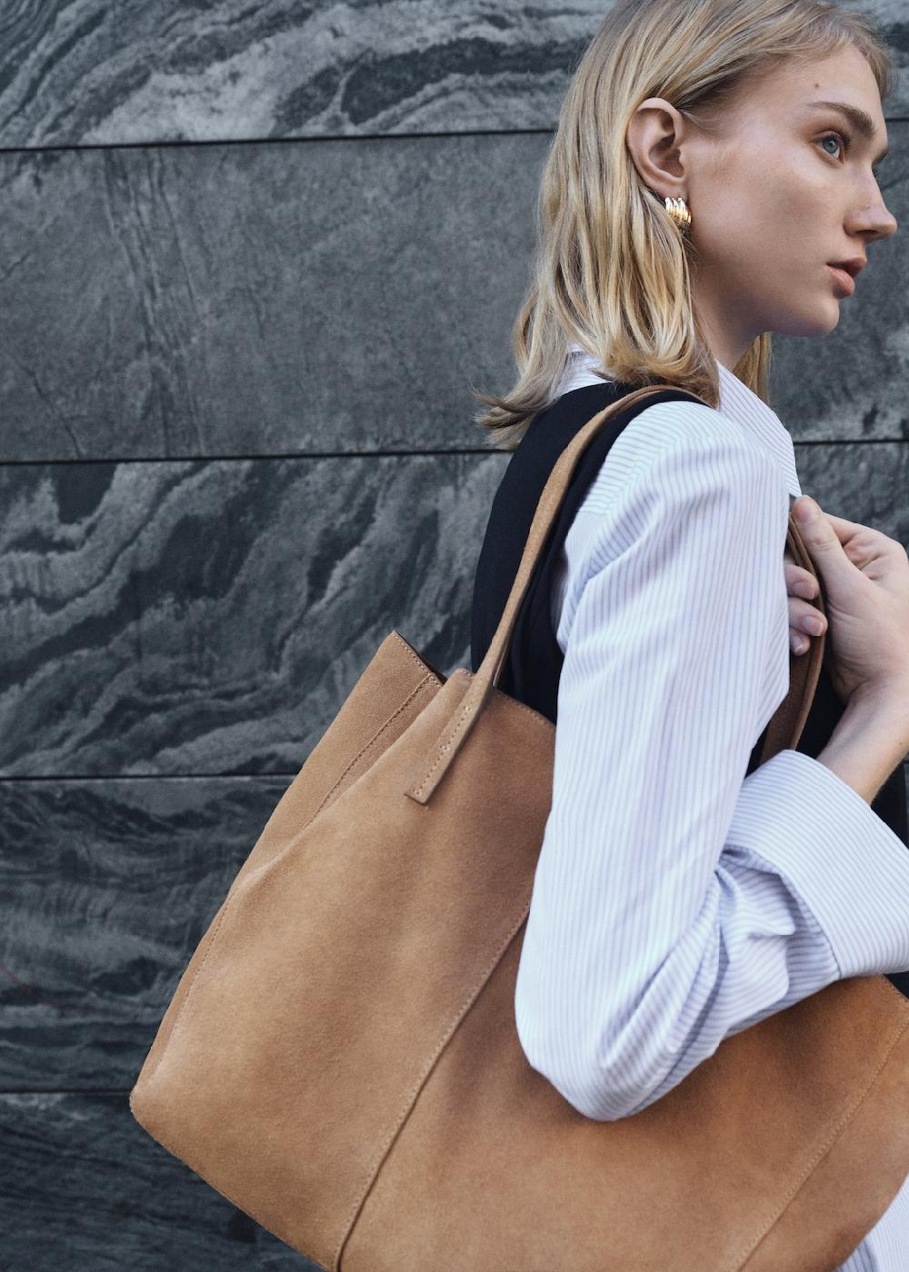 Mango Bolso shopper serraje
