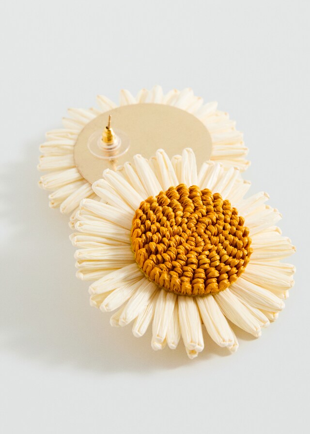 Mango Pendientes flores rafia Outlet online