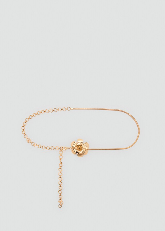 Mango Cinturón metálico combinado adorno flor Rebajas de fábrica