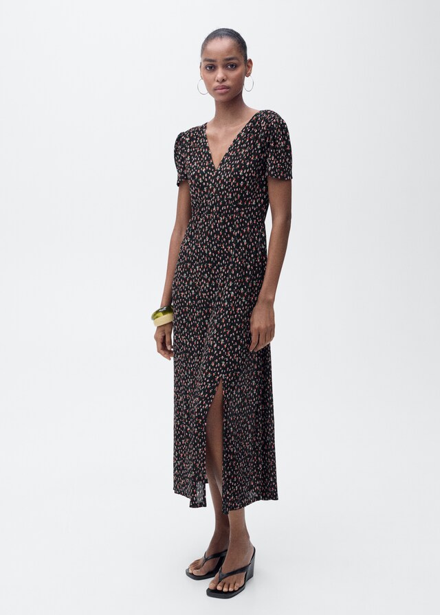 Mango Vestido midi estampado Rebajas de fin de temporada