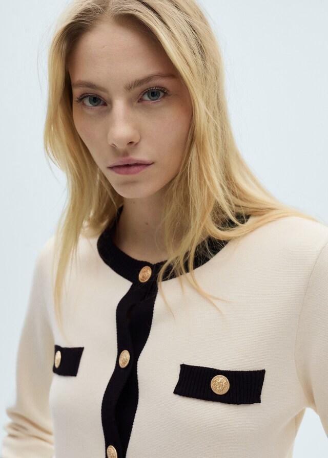 Mango Chaqueta punto botones joya En oferta