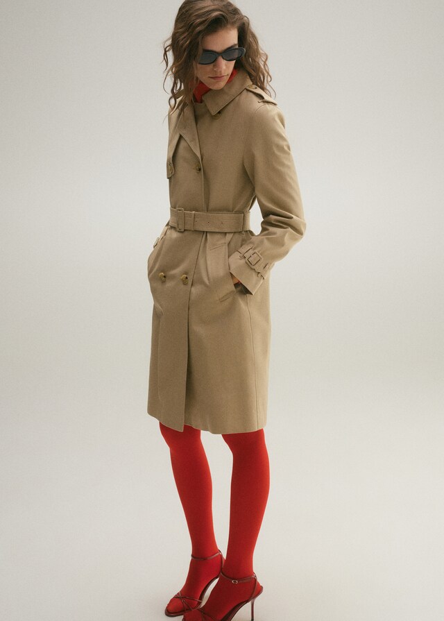 Mango Trench clásico cinturón Gran oferta