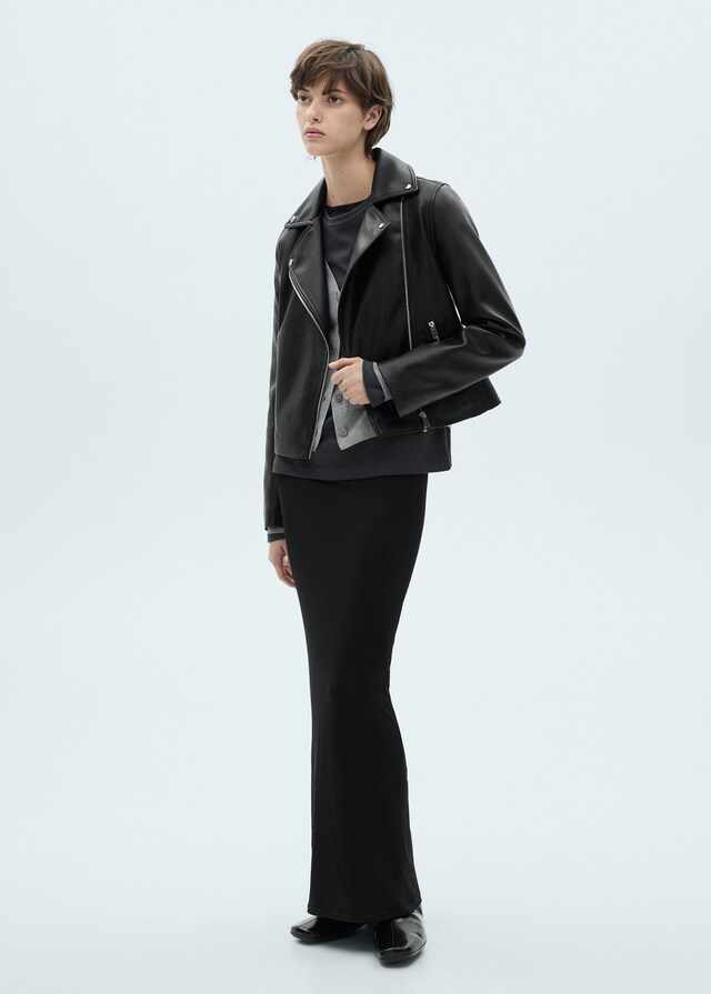 Mango Chaqueta biker efecto piel Rebajas baratas