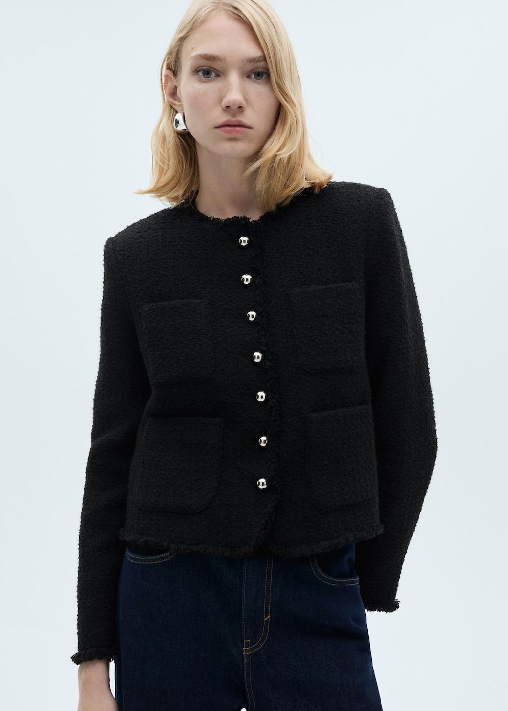 Mango Chaqueta tweed botones joya Los más vendidos