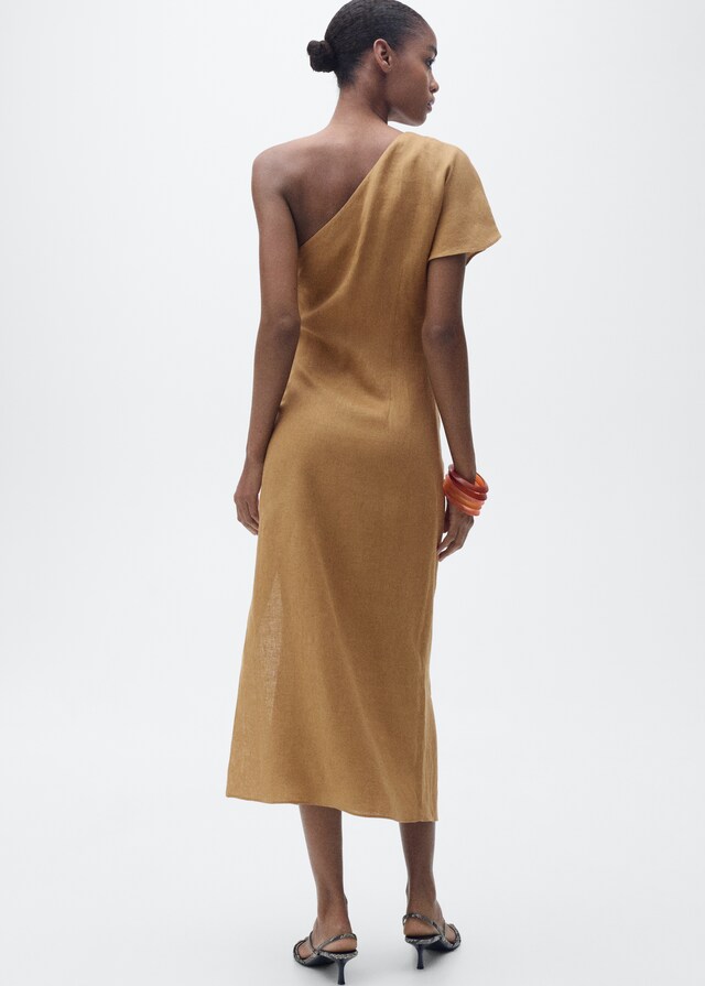 Mango Vestido lino asimétrico Mejor oferta