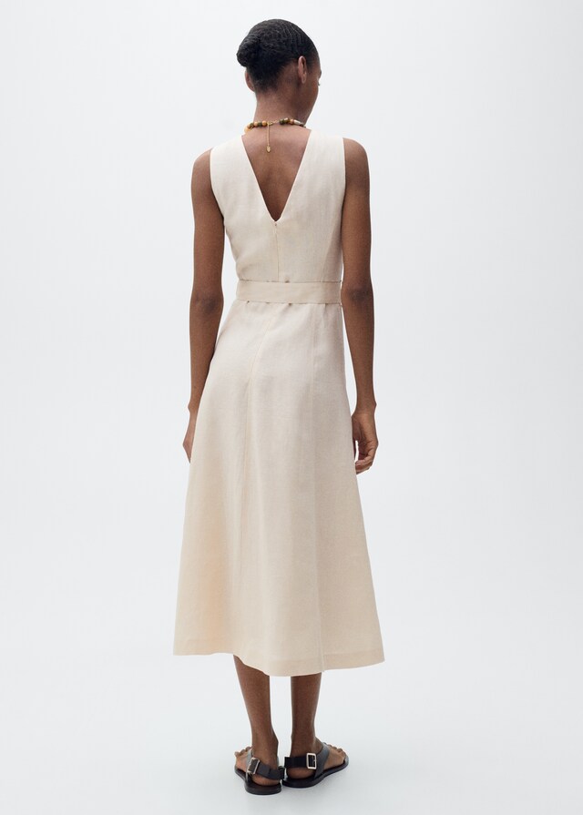 Mango Vestido lino cinturón Rebajas online