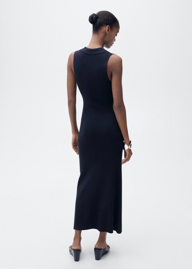 Mango Vestido midi punto solapas Envío gratis