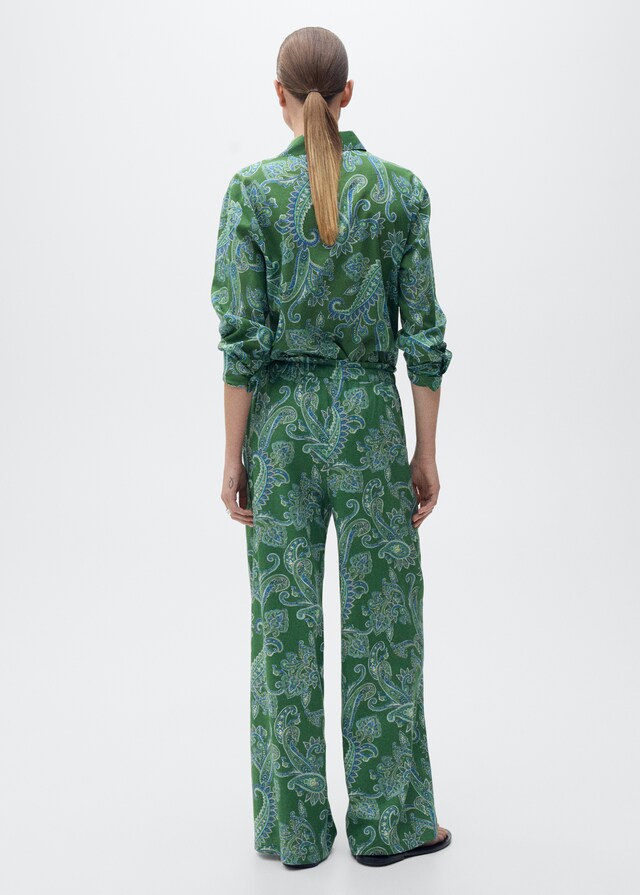 Mango Pantalón lino paisley Envío gratis