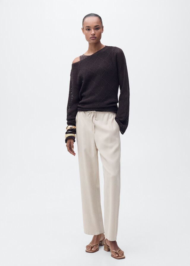 Mango Pantalón fluido cintura elástica ÚLTIMAS EDICIONES