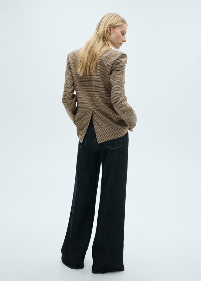 Mango Blazer recta micro pata de gallo Precio de fábrica