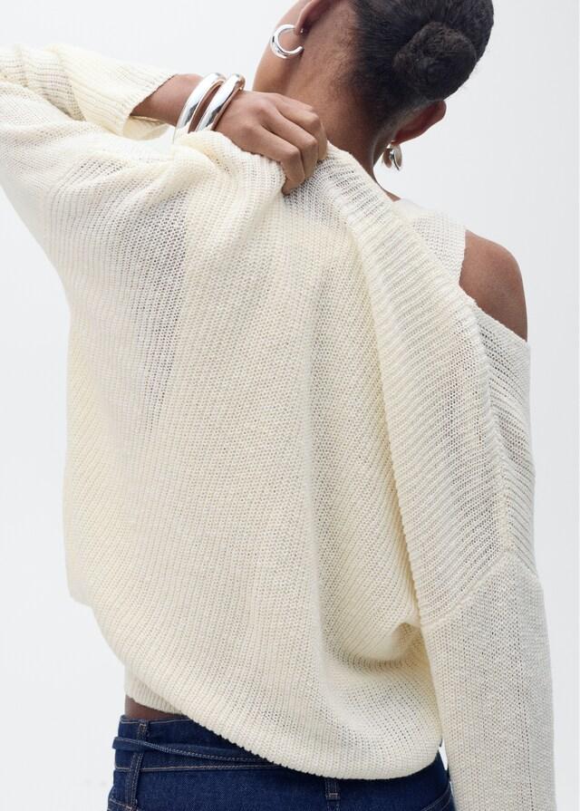 Mango Jersey punto cuello pico Liquidación