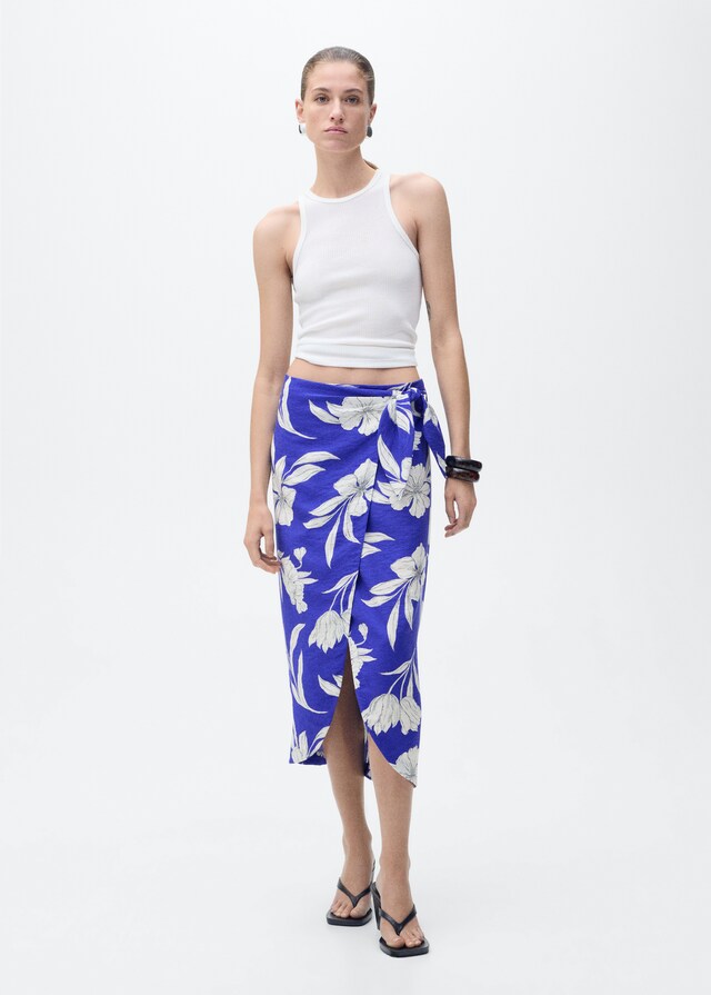 Mango Falda pareo floral Precios de Black Friday