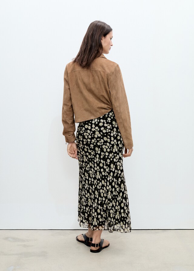 Mango Falda larga evasé flores En oferta