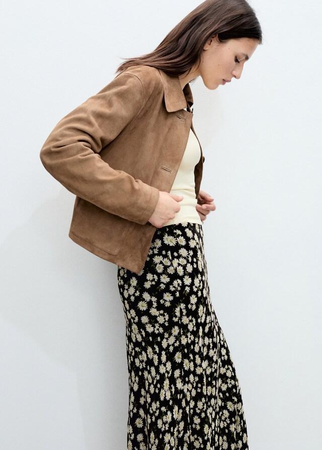 Mango Falda larga evasé flores En oferta