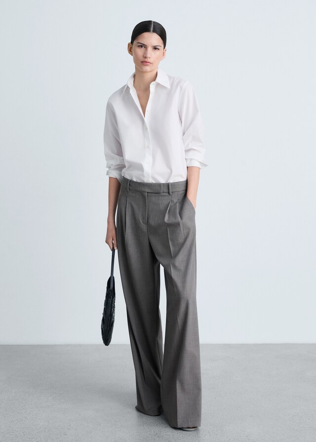 Mango Camisa regular mezcla algodón lyocell Rebajas de fin de temporada