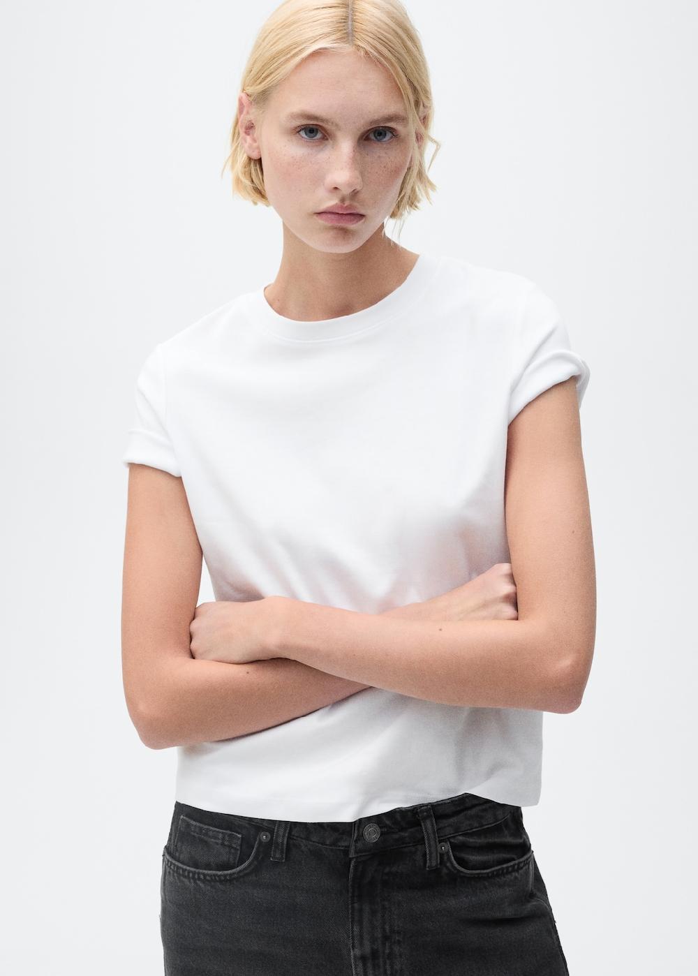Mango Camiseta algodón manga corta Outlet