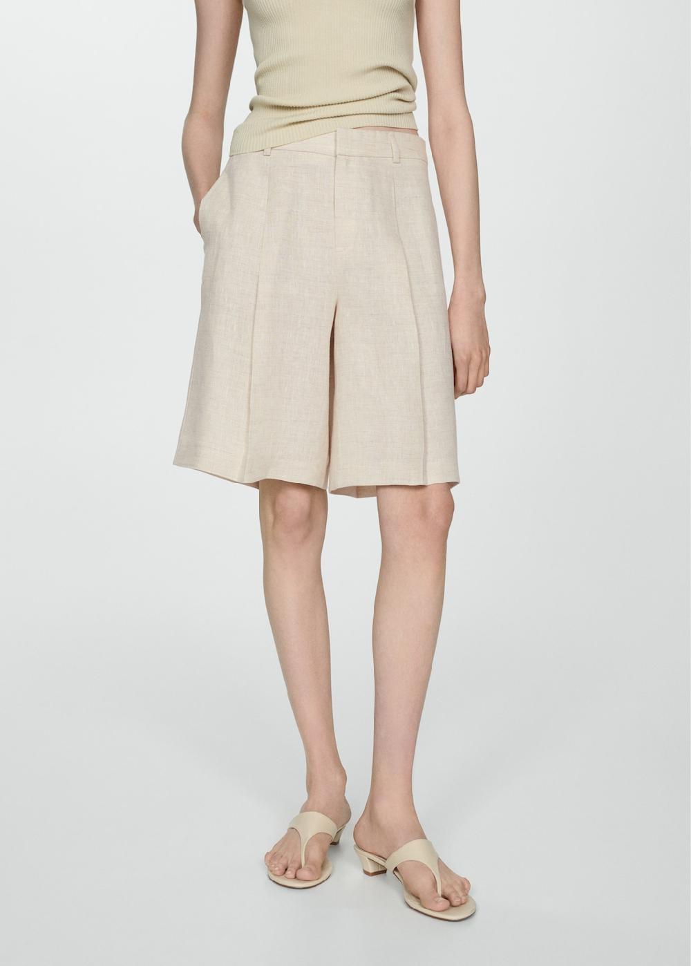 Mango Bermudas 100% lino
