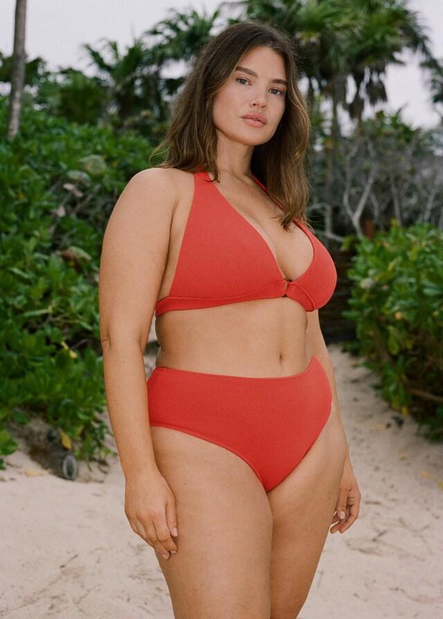 Mango Top bikini textura anilla decorativa Envío gratis