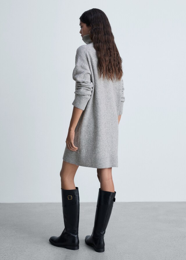 Mango Vestido corto punto cuello vuelto Promoción por tiempo limitado
