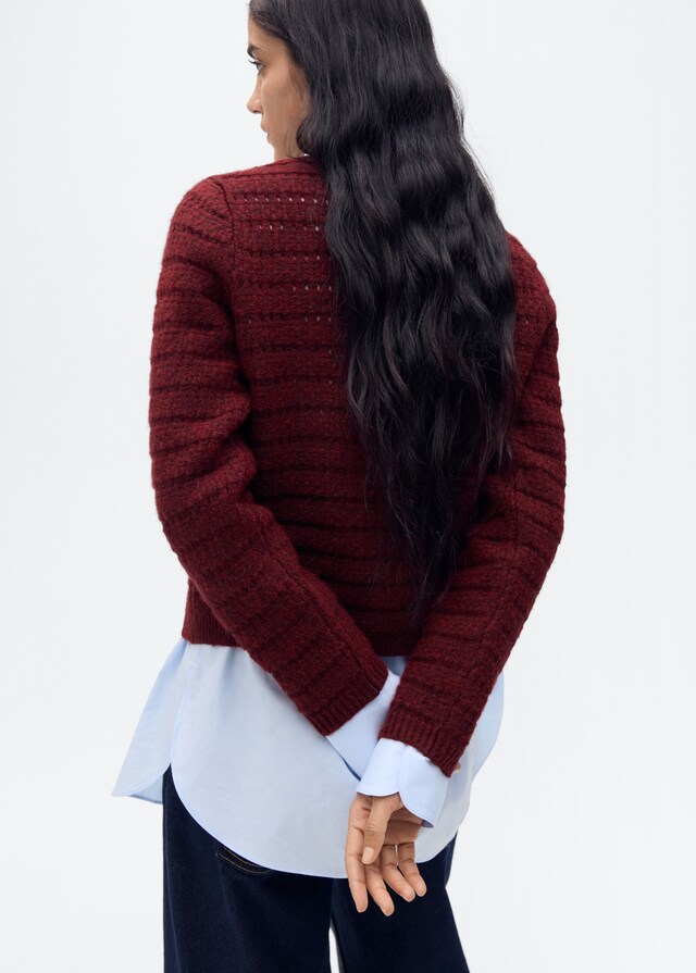 Mango Chaqueta punto detalles calados Promoción trimestral