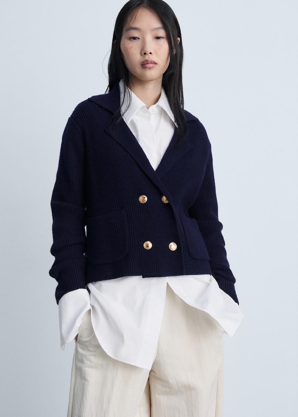 Mango Chaqueta punto doble botonadura