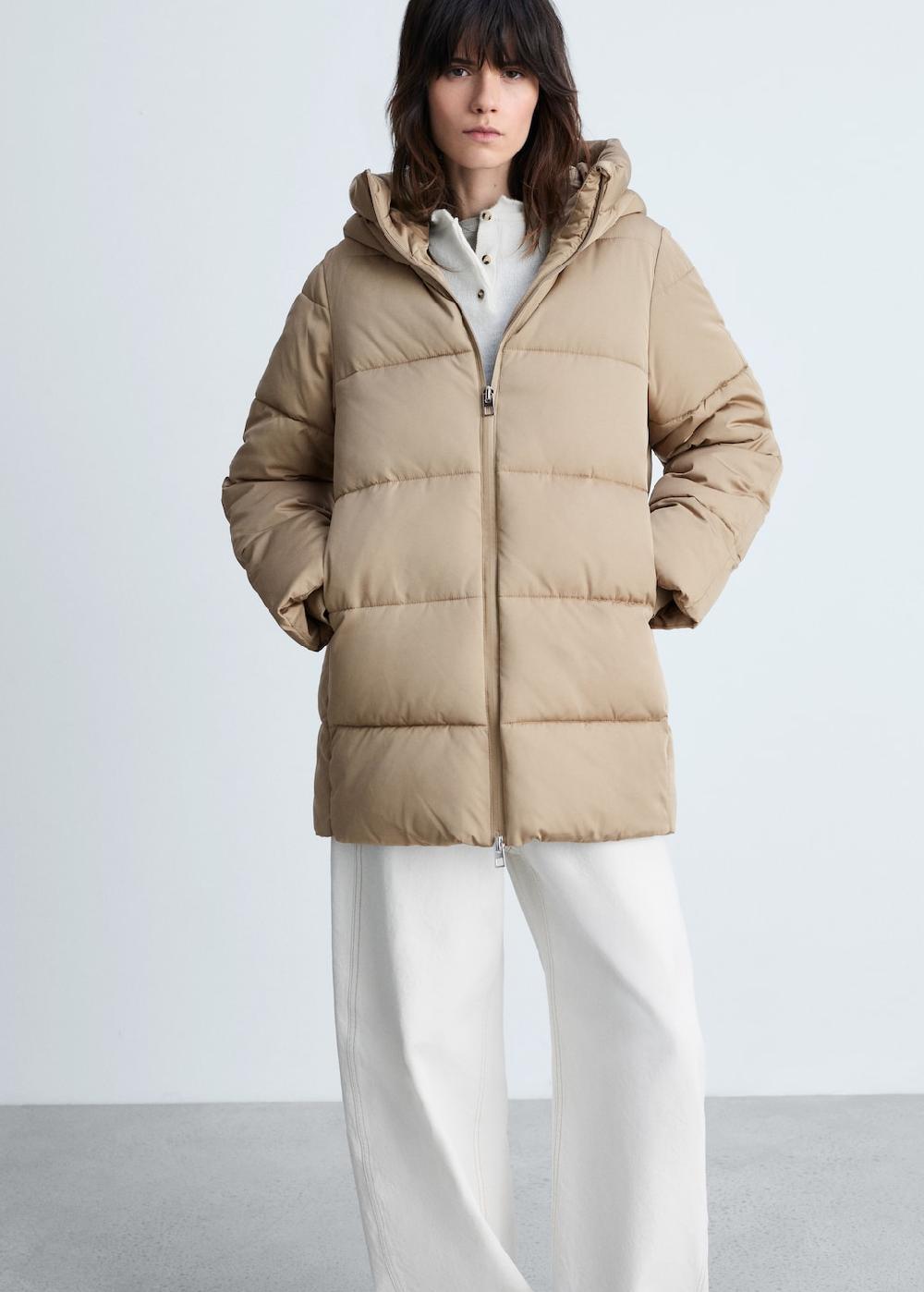 Mango Anorak midi acolchado capucha Precios de Black Friday