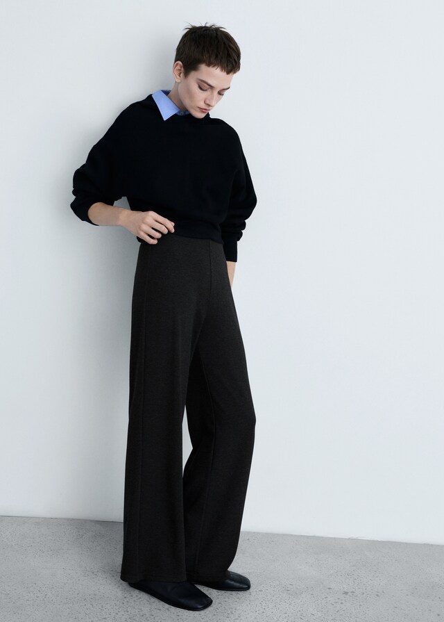 Mango Pantalón wideleg punto fino Grandes ahorros
