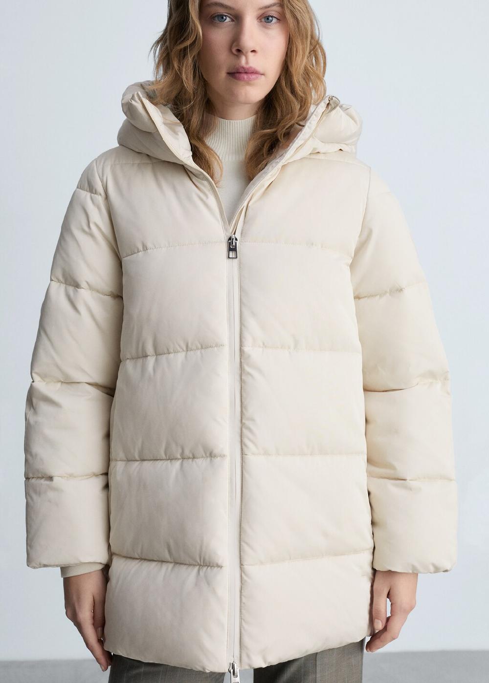 Mango Anorak midi acolchado capucha Precio ultrabajo