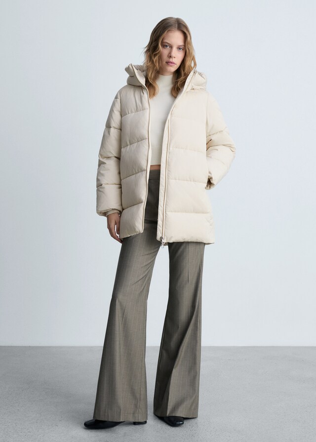 Mango Anorak midi acolchado capucha Precio ultrabajo