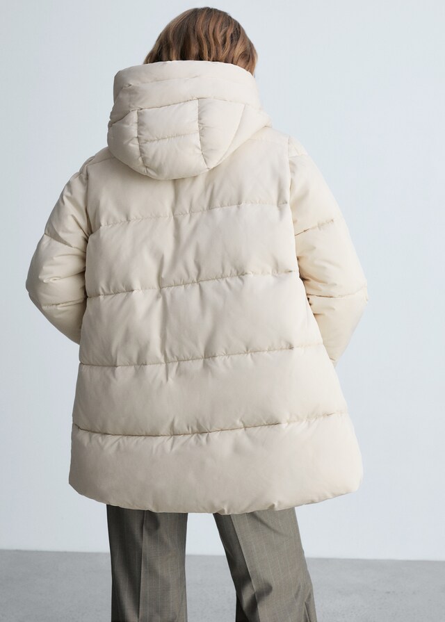 Mango Anorak midi acolchado capucha Precio ultrabajo