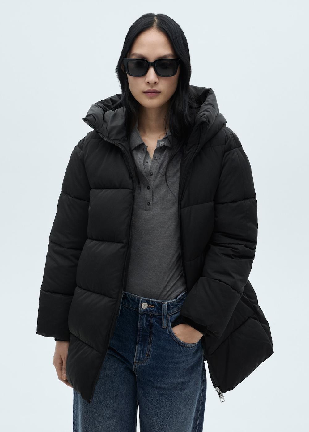 Mango Anorak midi acolchado capucha