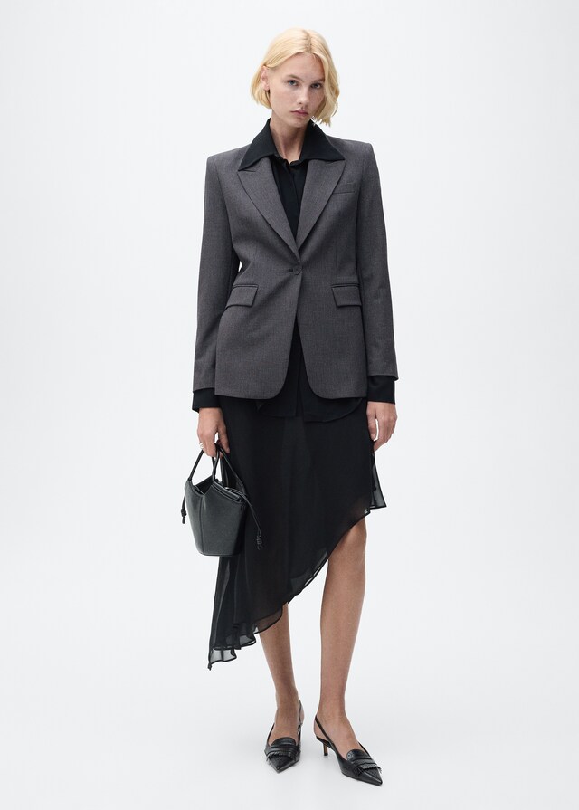 Mango Blazer recta micro pata de gallo En oferta