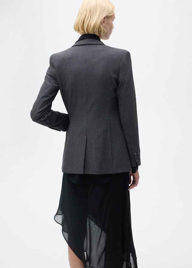 Mango Blazer recta micro pata de gallo En oferta