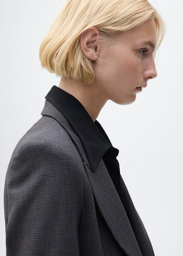 Mango Blazer recta micro pata de gallo En oferta