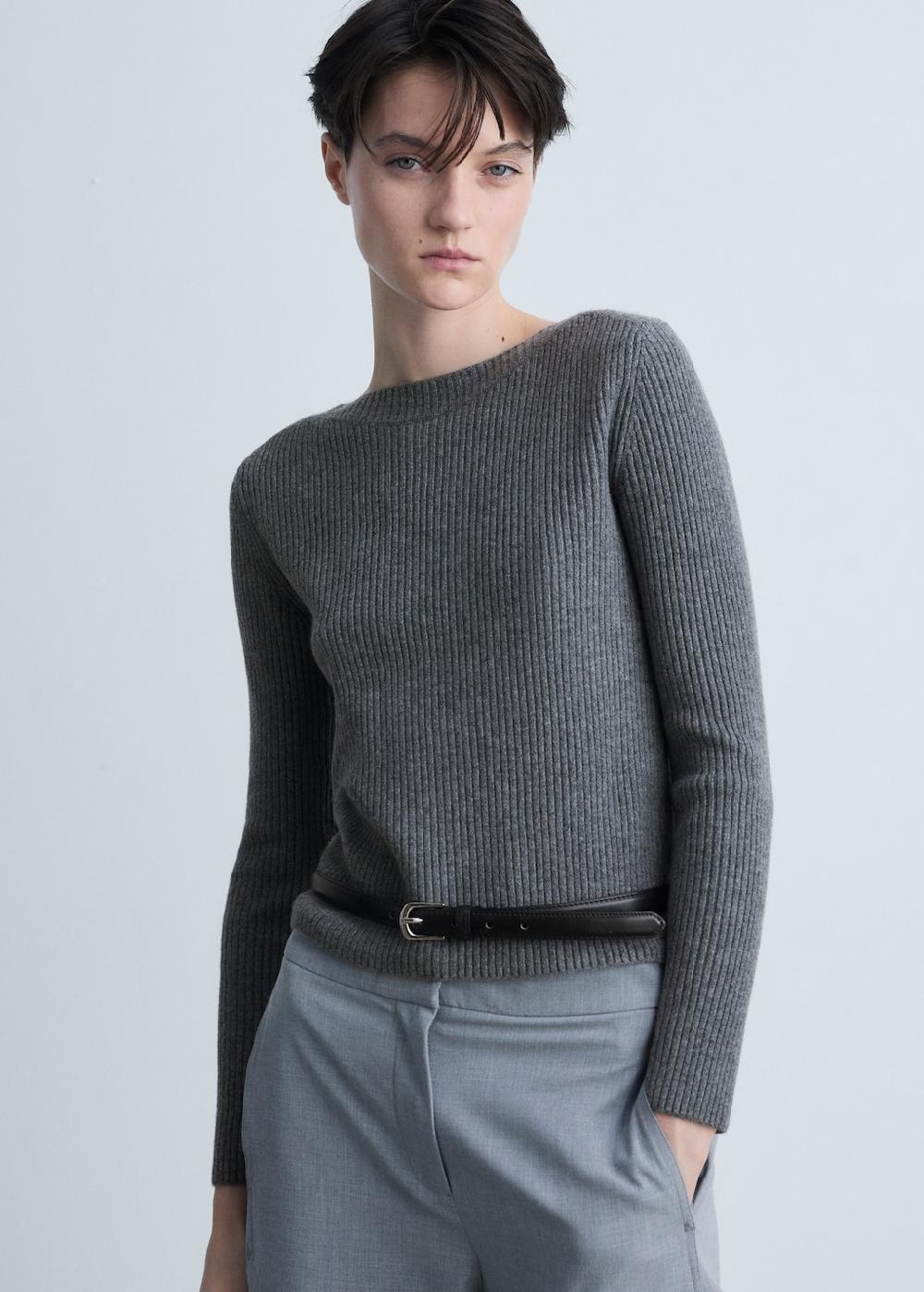Mango Jersey canalé cuello barco