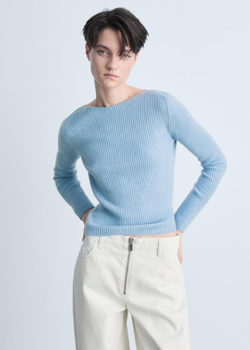 Mango Jersey canalé cuello barco