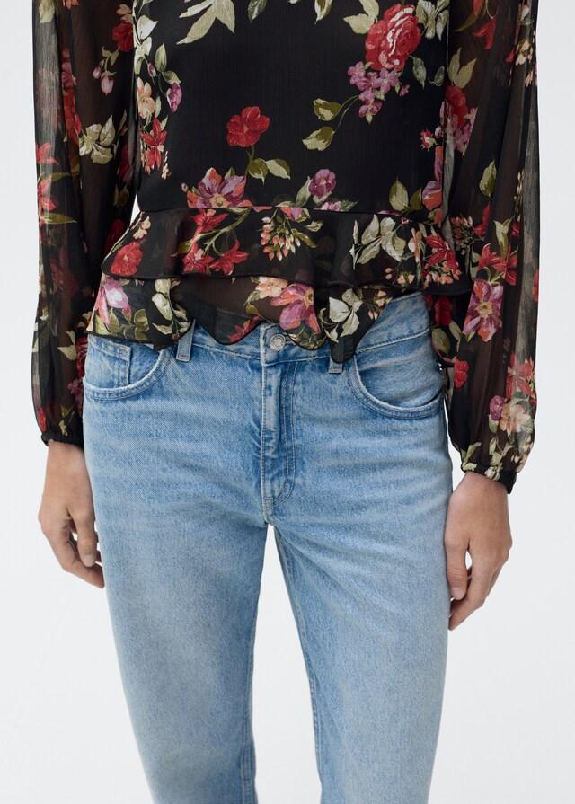 Mango Blusa floral volantes Tienda