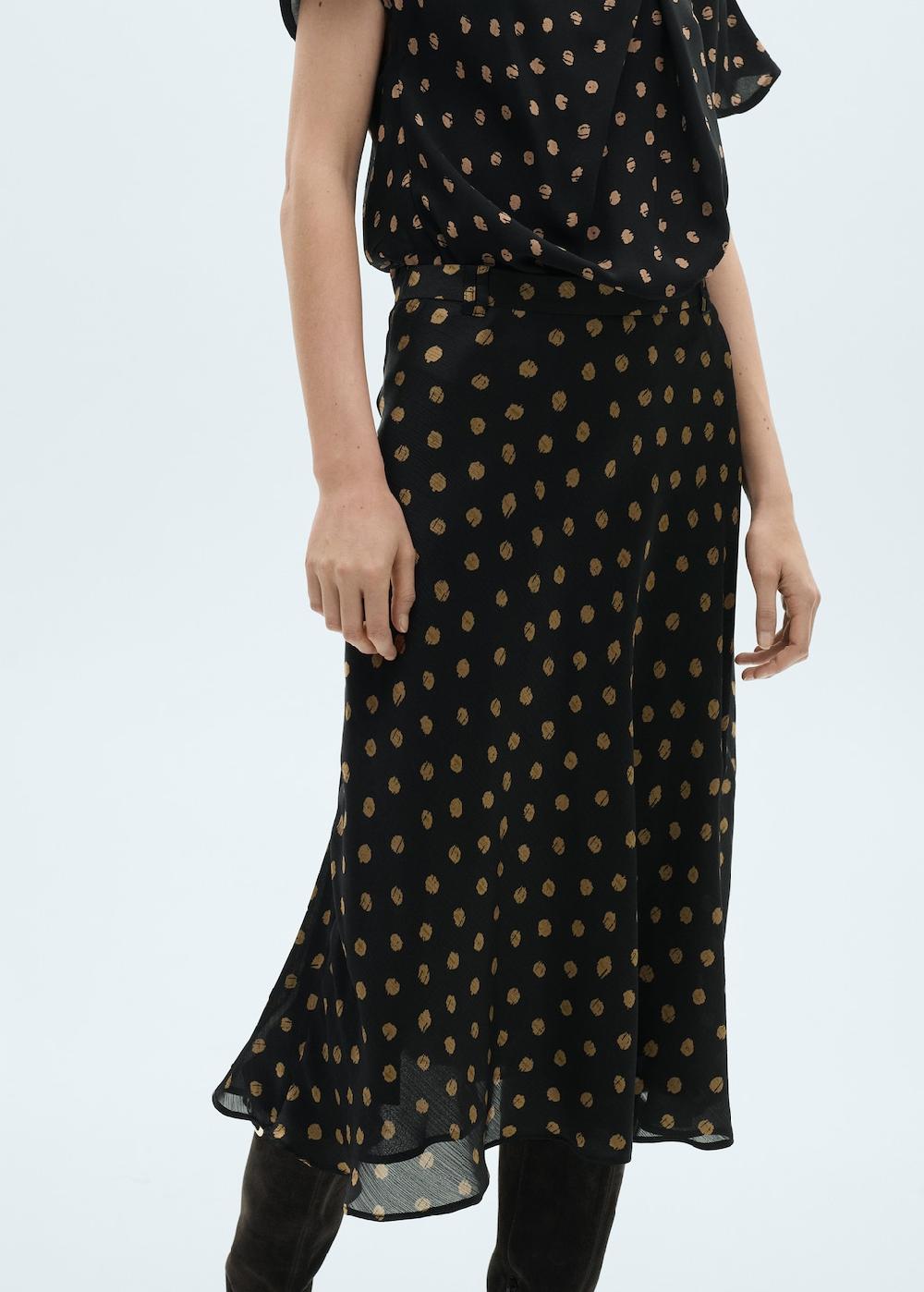 Mango Falda midi topos
