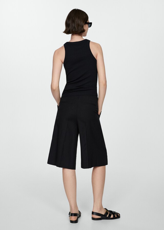 Mango Top canalé algodón Grandes descuentos