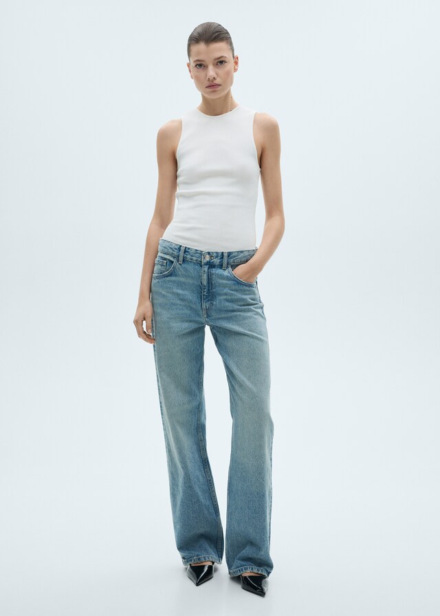 Mango Top algodón canalé Limitado a 3 días
