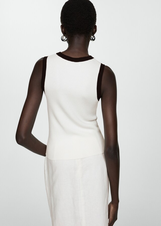 Mango Top punto ribetes en contraste Precios de Black Friday