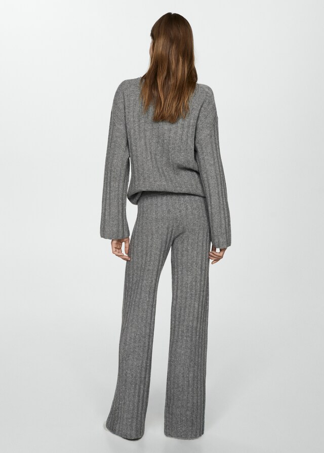 Mango Pantalón recto punto canalé Rebajas