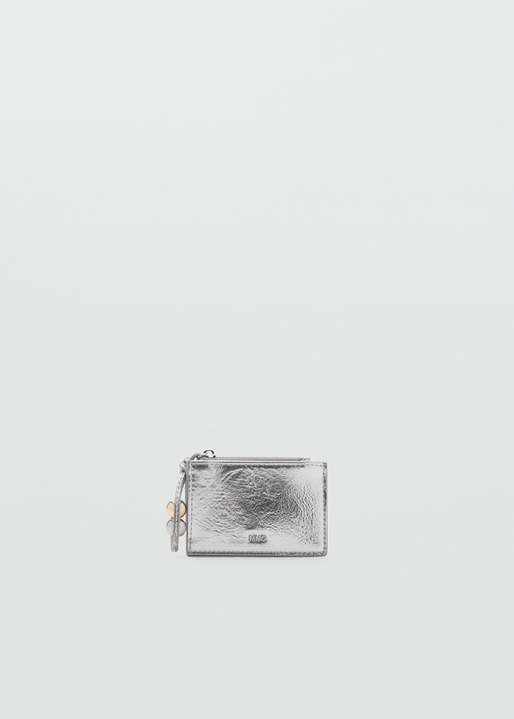 Mango Monedero metalizado detalle bolas Venta caliente