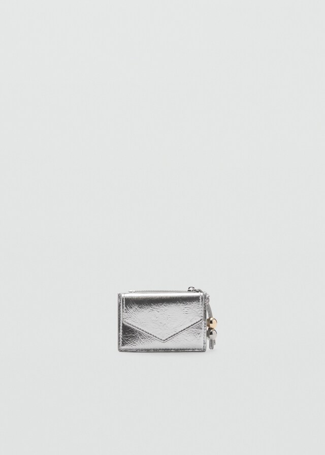 Mango Monedero metalizado detalle bolas Venta caliente