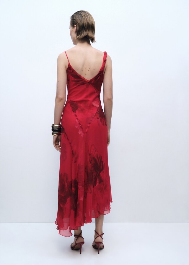 Mango Vestido asimétrico floral Liquidación
