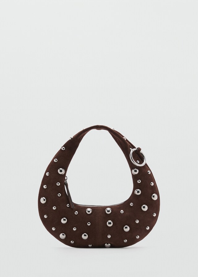 Mango Bolso mano piel aplique bolas metálicas Última moda