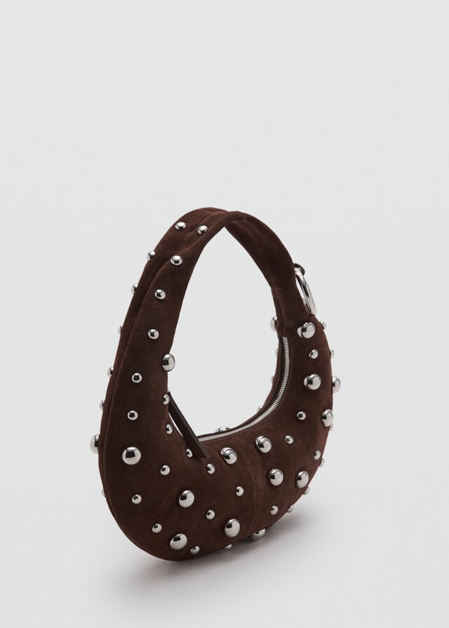 Mango Bolso mano piel aplique bolas metálicas Última moda