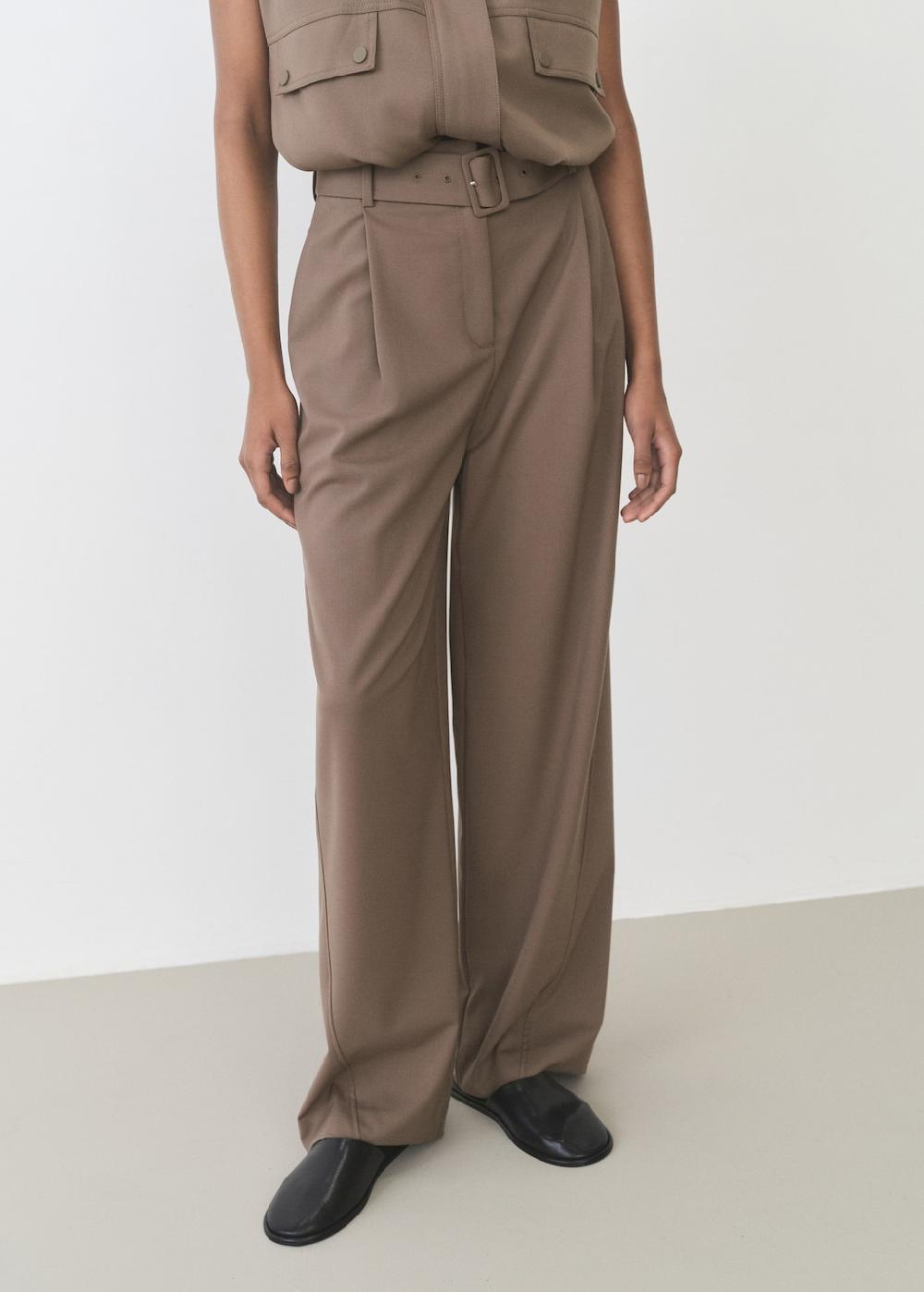 Mango Pantalón recto cinturón Descuento por venta flash