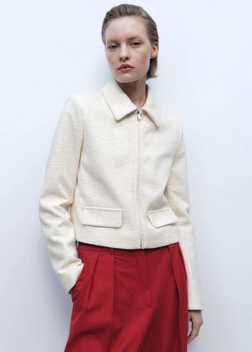 Mango Chaqueta mezcla algodón solapas Rebajas de fin de temporada